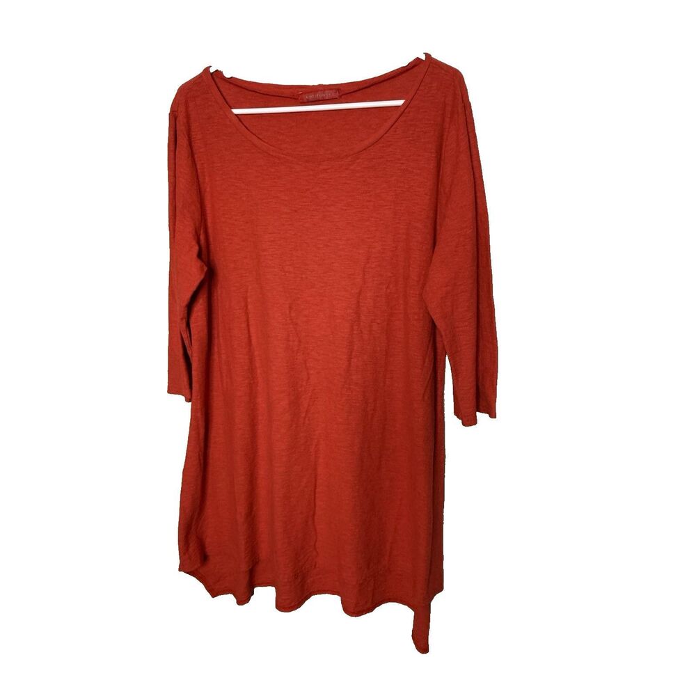 Cut Loose Slub Cotton Linen Lagenlook Dress Size L Tunic Summer